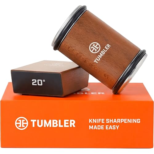 The Original Tumbler Rolling Knife Sharpener™ - Knife Sharpening Made Easy - Knife Sharpener Tool for Kitchen, Outdoor & Utility Knives - 15 & 20° Angles - Ultimate Gift for Father's Day