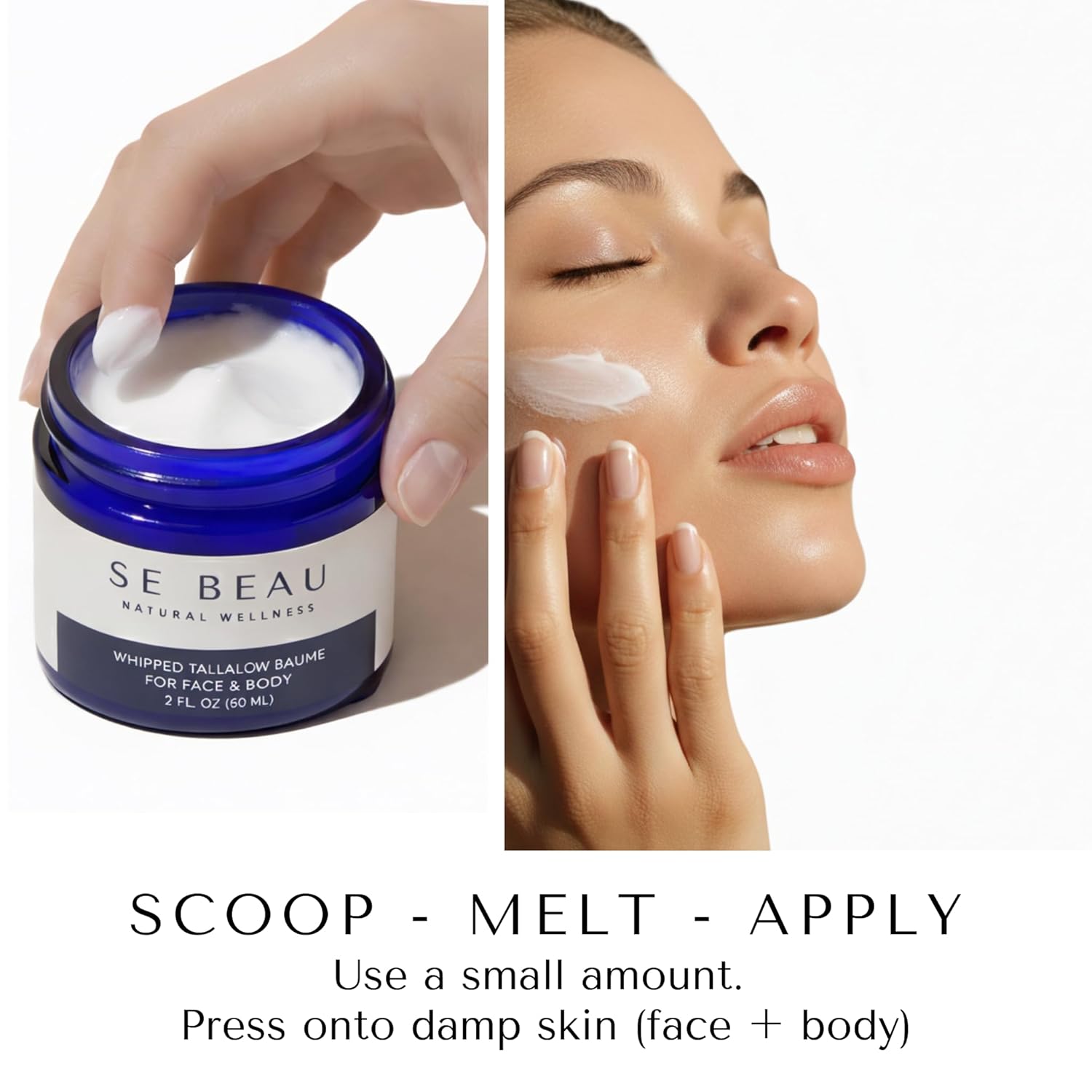 Tallow Balm - Whipped Grass-Fed with Manuka Honey & Calendula - Unscented Natural Moisturizer for Face & Body