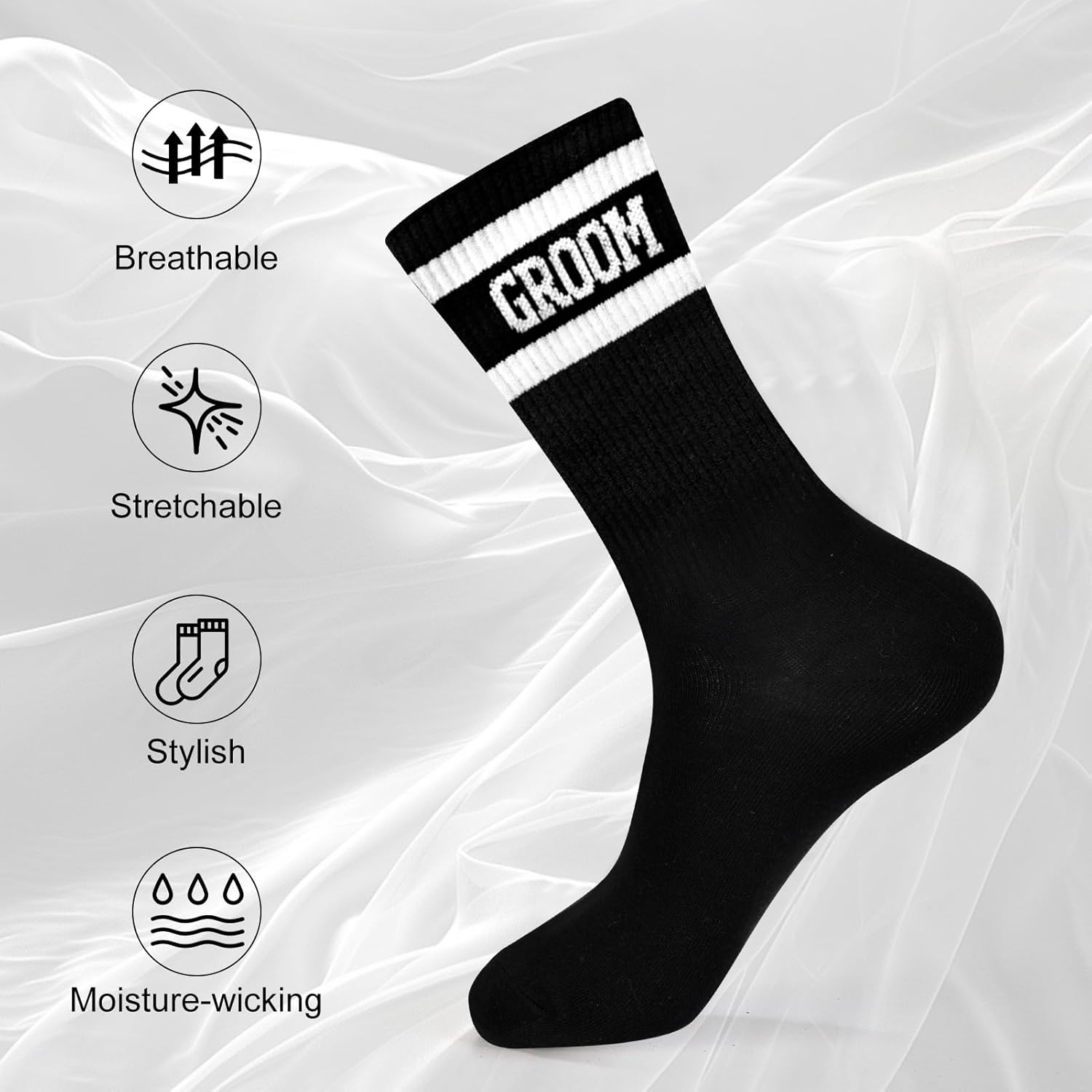 Couples Socks Set Newlyweds Gift – Hubby and Wifey Wedding Socks for Bride & Groom, Engagement Gift - Image 5