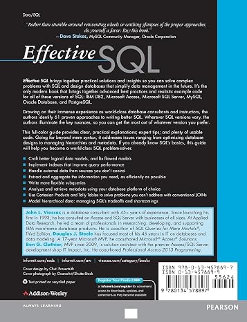 Effective SQL: 61 Specific Ways to Write Better SQL (Effective Software Development Series)