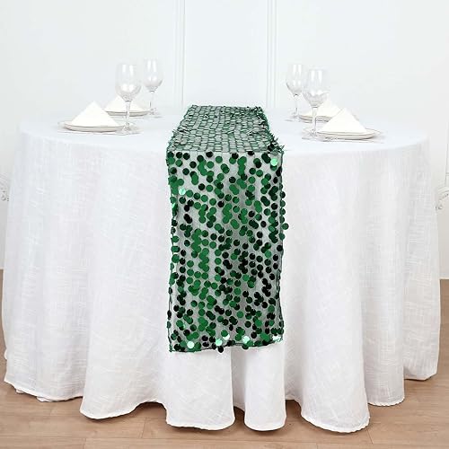 Efavormart - Camino de mesa de restaurante de lentejuelas verde esmeralda de alta calidad para bodas, banquetes de cumpleaños, decoración, ajuste