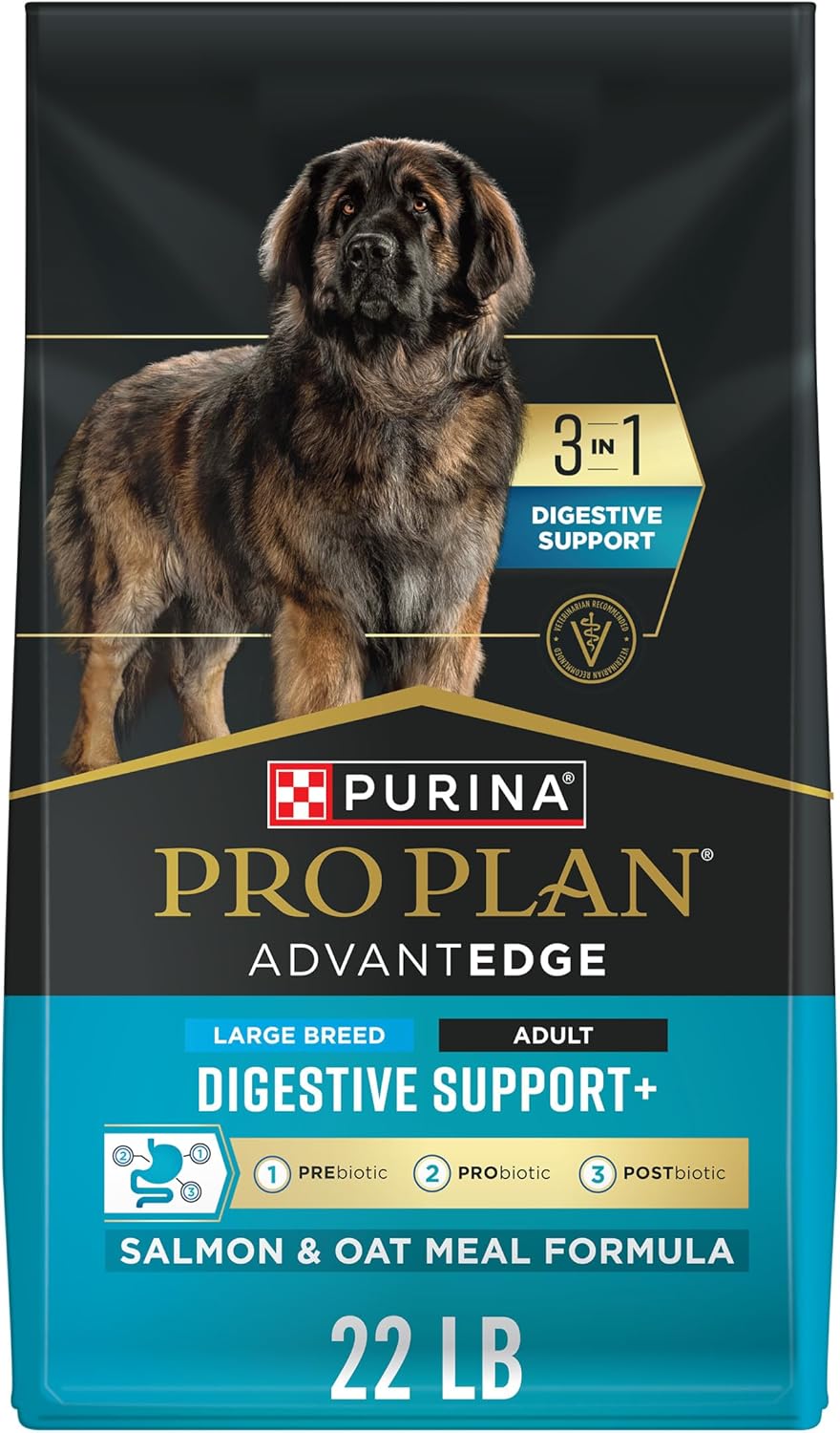 Purina Pro Plan AdvantEDGE Digestive Support Plus Large Breed Salmon and Oat Meal Formula Adult Dry Dog Food - 22 lb Bag