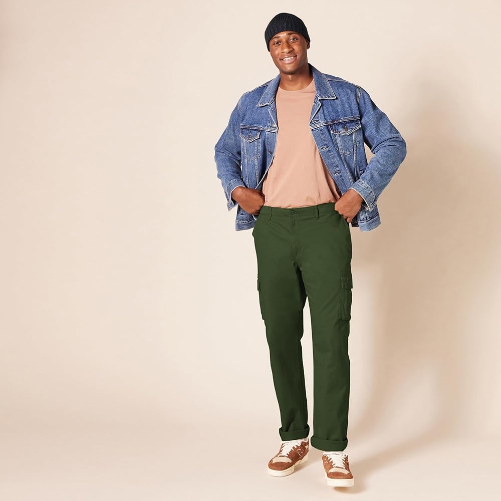 Amazon.co.jp: [Amazon Essentials] カーゴパンツ ストレートフィット