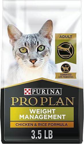 Purina Pro Plan Weight Control - Alimento seco para gatos, fórmula de pollo y arroz, bolsa de 3.5 libras
