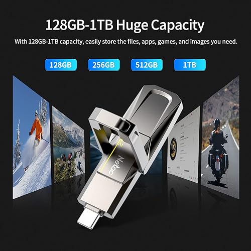Miniatura 6 de Netac Unidad de estado sólido USB externa portátil de 128 GB tipo c y USB 3.2 interfaz dual, protección de seguridad de hasta 400 MBs para