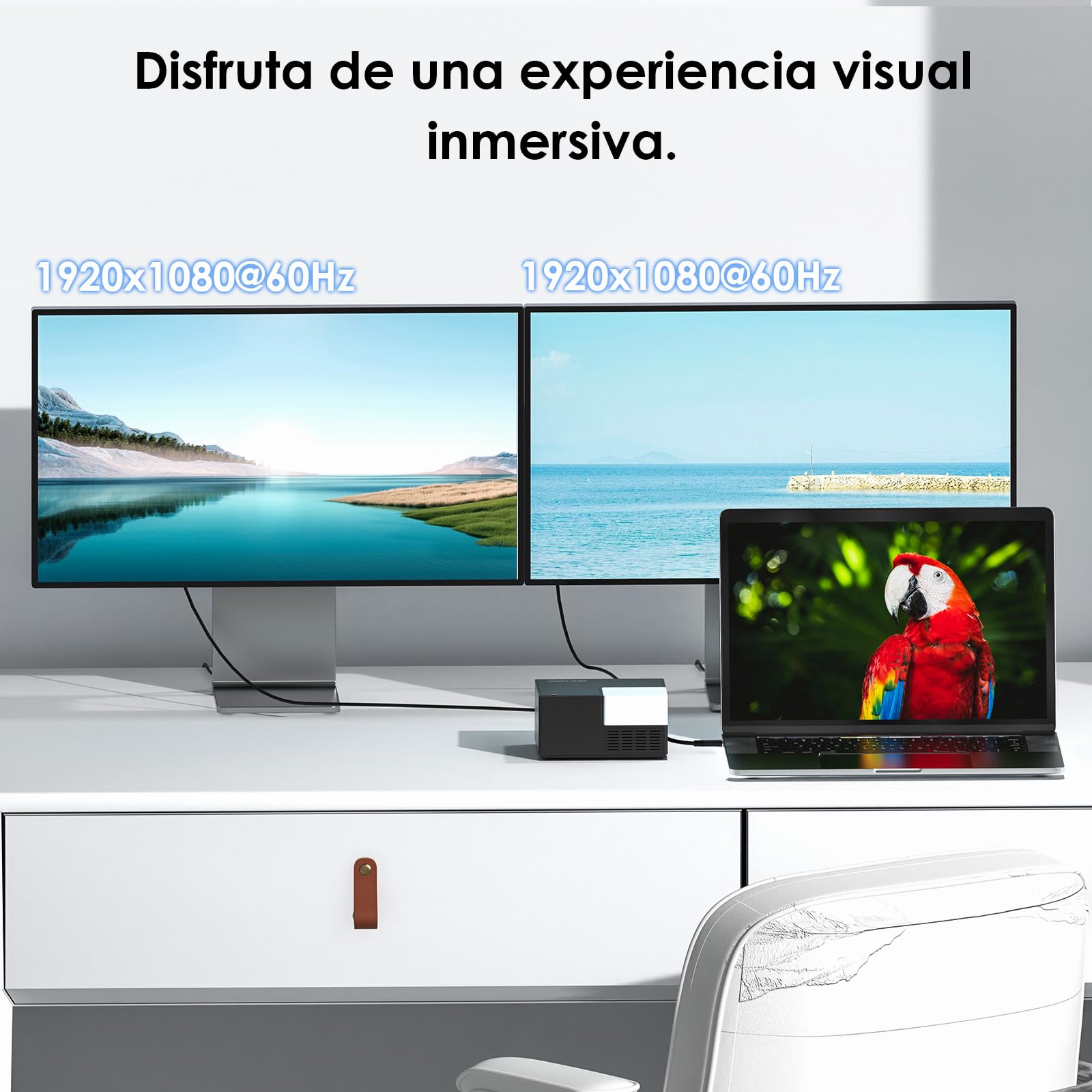WAVLINK Estación de Acoplamiento USB-C con Dos monitores y 2 Puertos HDMI, estación de Acoplamiento con Doble HDMI, Entrada PD de 130 W, 4 Puertos USB-A, Gigabit Ethernet, Audio, Compatible con Mac