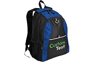 Personalized Contrast Honeycomb Backpacks, Blue - Your Name - Customized Embroidery Backpack for College, Business