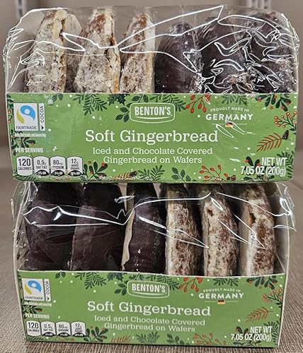 Bentons Soft Gingerbread Iced and Chocolate Covered Gingerbread on Wafers