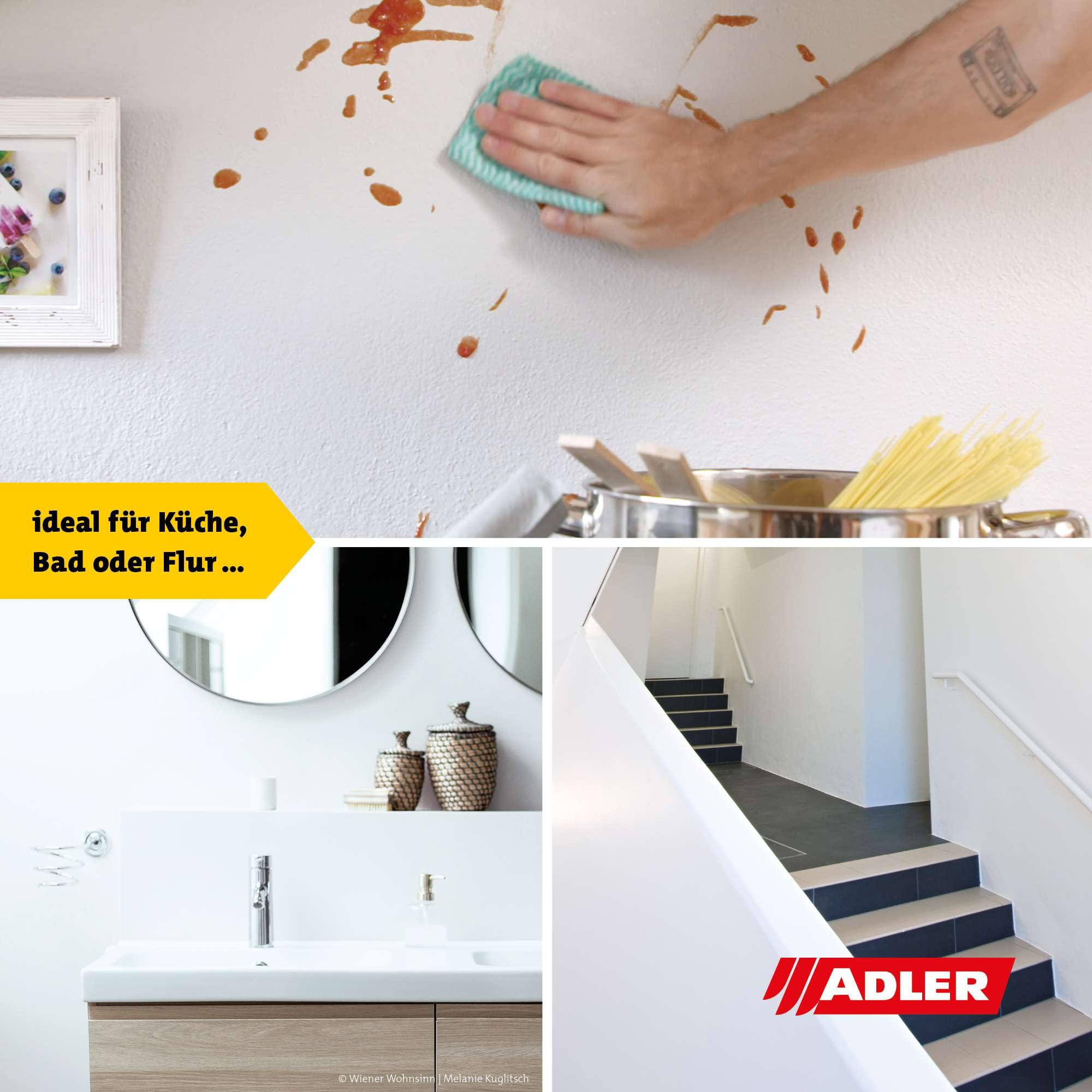 ADLER Aviva Strong-Weiß Latexfarbe für beanspruchte Flächen, Weiß 1 l