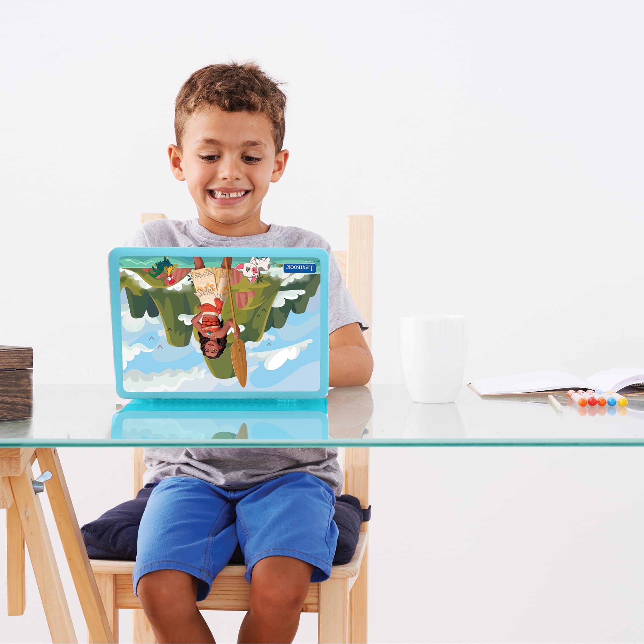 LEXIBOOK, Disney Princess, Moana bilingual ENGLISH/FRENCH educational computer, Toy for children with 124 language, writing - Image 4