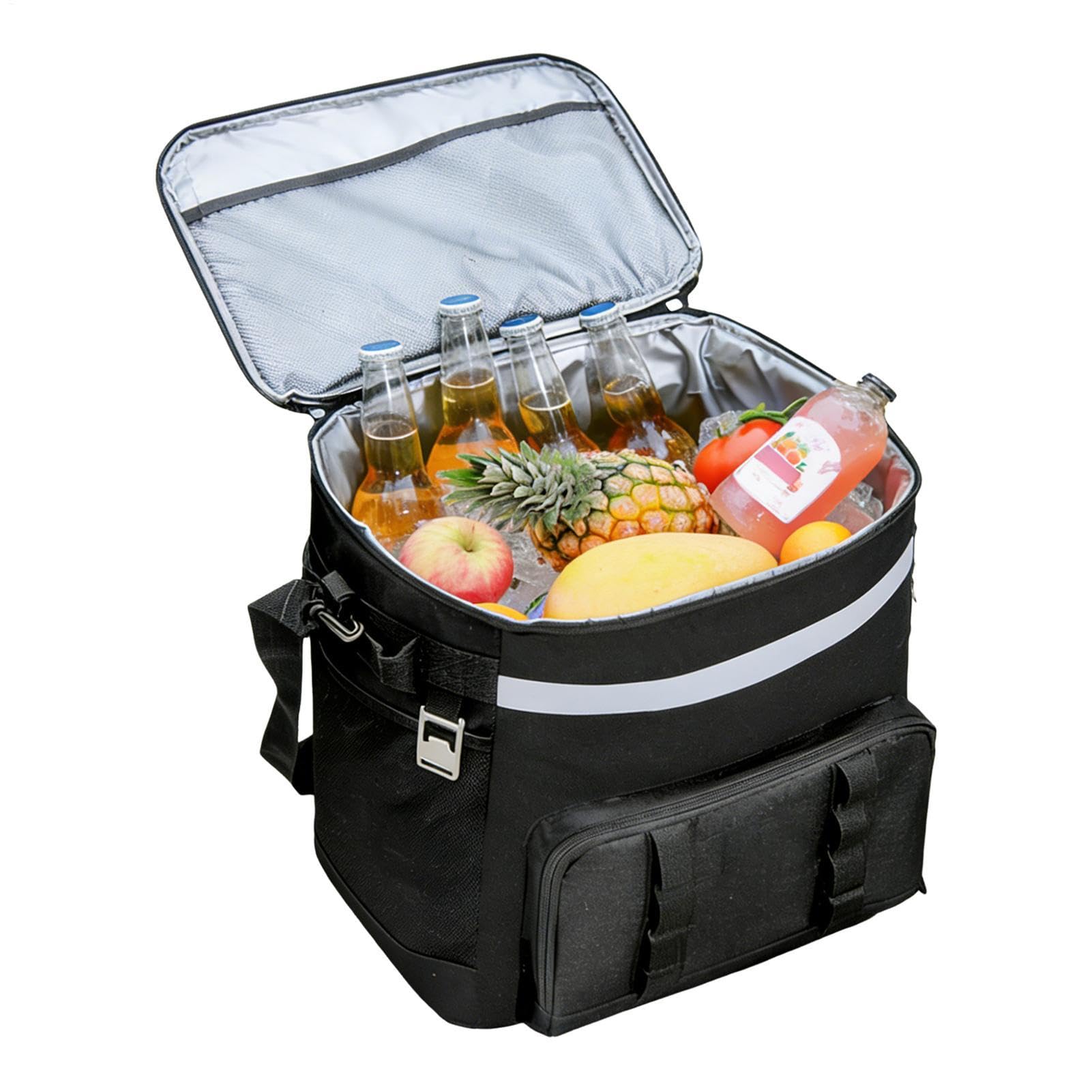 Borsa termica con ruote, isolata da 38 cm, a prova di perdite, in tessuto Oxford, zaino frigo con ruote da 35 l, per uso in spiaggia, campeggio, picnic, viaggi, pesca