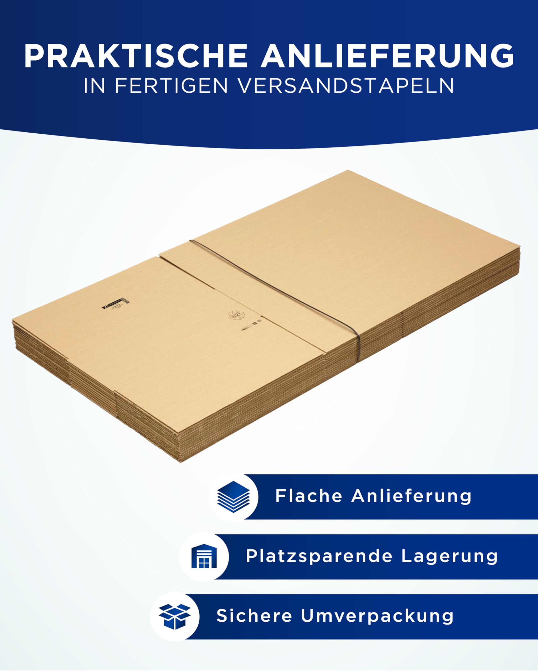 KK Verpackungen Versandkartons 700 x 440 x 160 mm Braun 1-wellig (Außenmaß 705 x 445 x 170 mm) | 100 Stück, Faltkartons Kartons für Versand als DHL Paket Hermes Paketklasse L DPD GLS Paketklasse XL