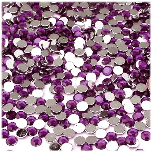 Miniatura 4 de The Crafts Outlet 144 diamantes de imitación redondos de 0.197 in - 21 ss con parte trasera plana rojo rubí rojo