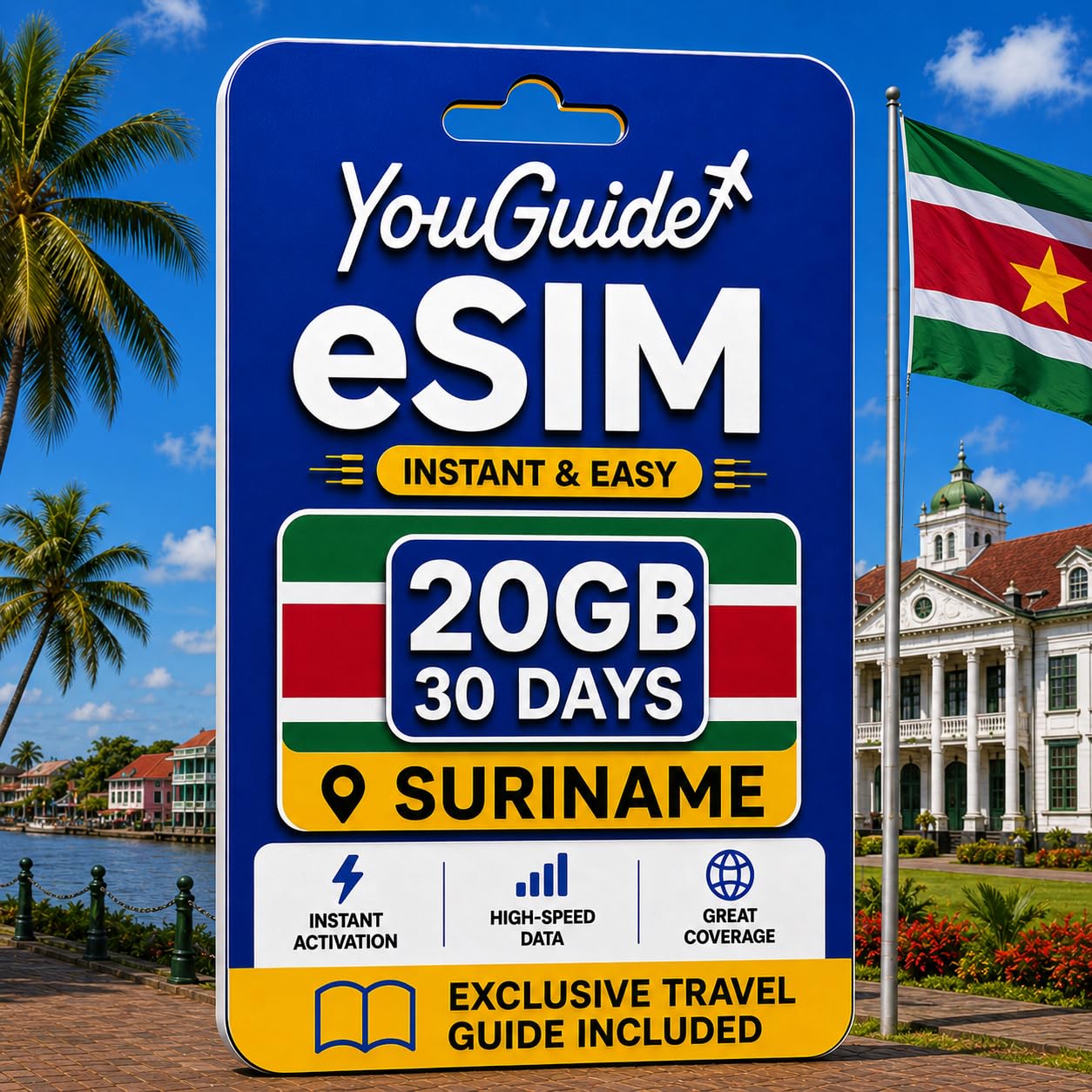 Surinam eSIM 20GB 30Days
