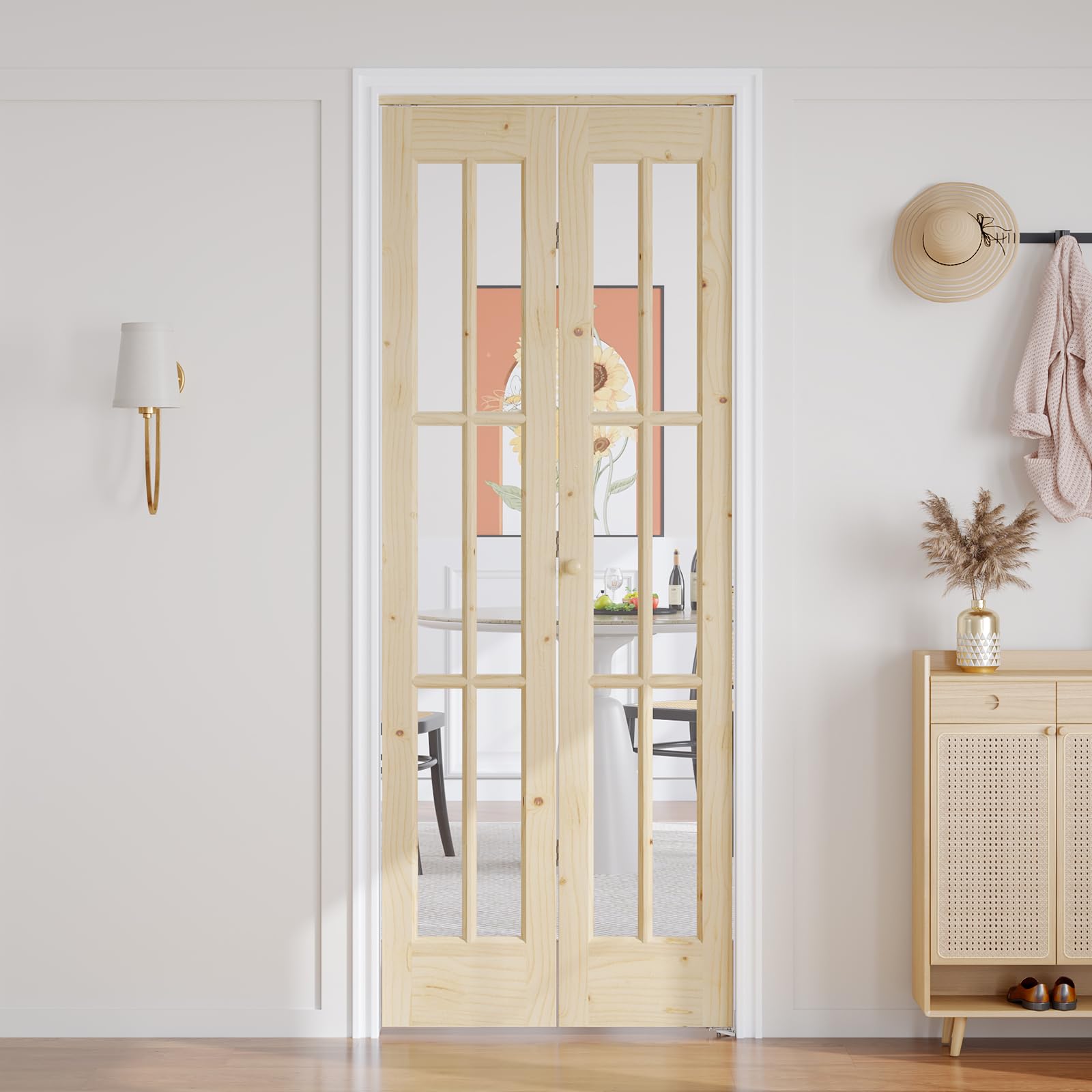 EaseLife 30x80 Bifold Barn Door with Concealed Hardware Kit