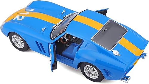 Miniatura 8 de Bburago 1962 Ferrari 250 GTO 1 Modelo de fundición a presión a escala 24, azul
