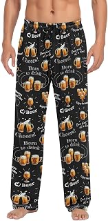 Eionryn Black White Dalmatian Dog Print Mens Pajama Pants Lounge Bottoms Soft Sleep Pants S