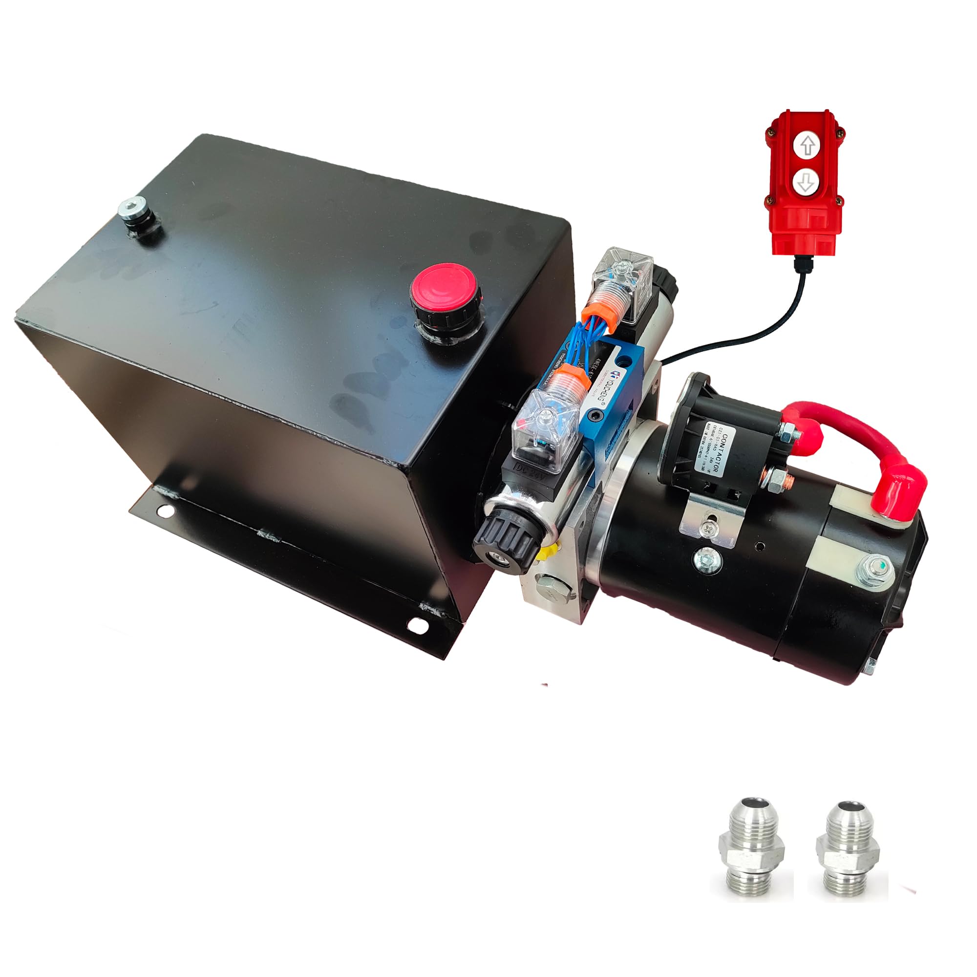 Wryxia Hydraulic Power Unit for Dump Trailer Car Lifting Platforms, 2200PSI 12V DC Hydraulic Station Pump, Double Acting,1.6 kW,12 Quart