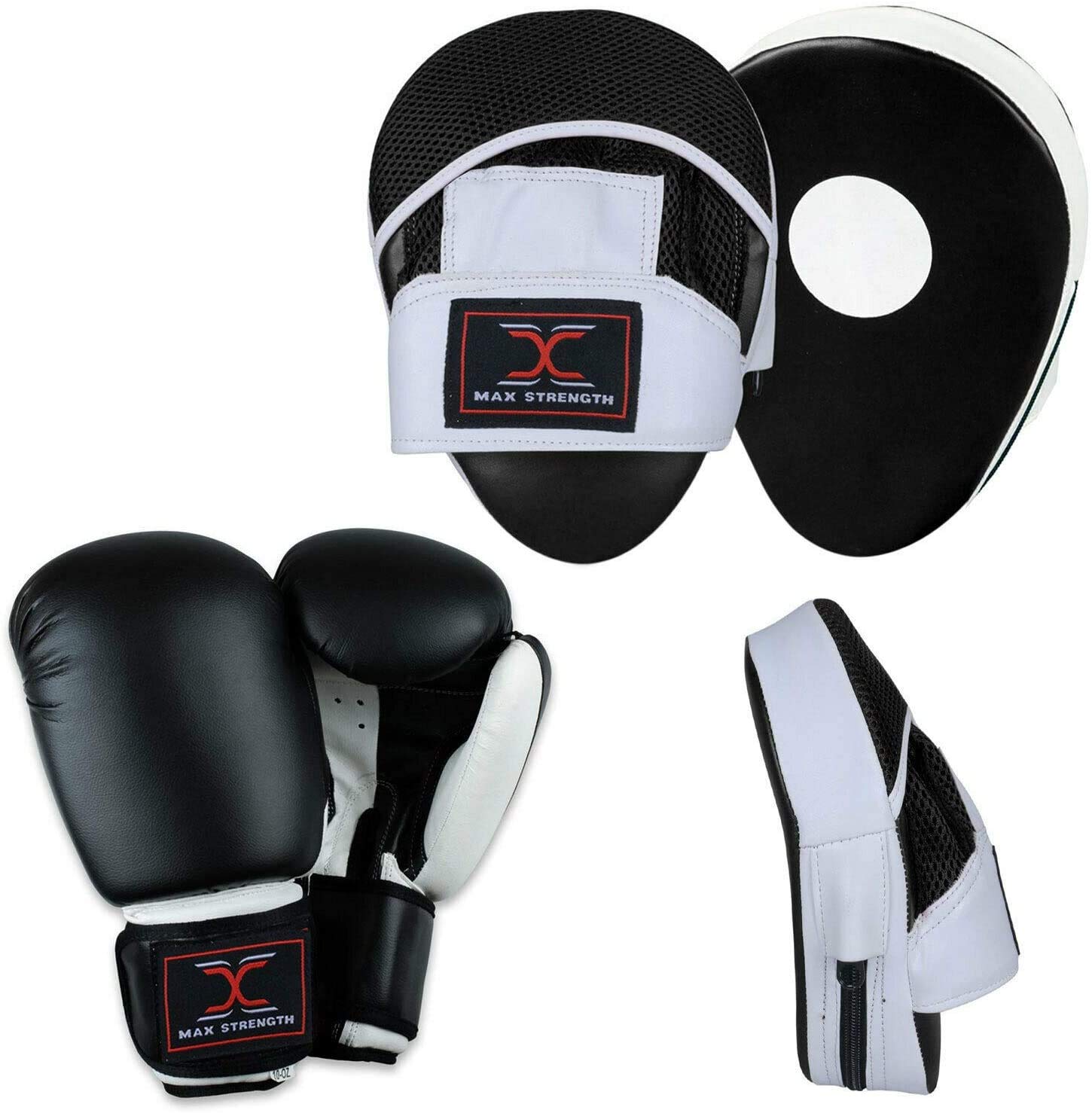 MAXSTRENGTH Zakrzywiona podkładka z rękawicami bokserskimi 295 ml Muay thai bokserskie podkładki uderzające haczyk i żaba MMA