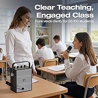 Vista 2 de WinBridge S97 60W Bluetooth Speaker Mic– Powerful Wireless Voice Amplifier with Dual Microphones, Portable PA System & Karaoke Machine for Teachers