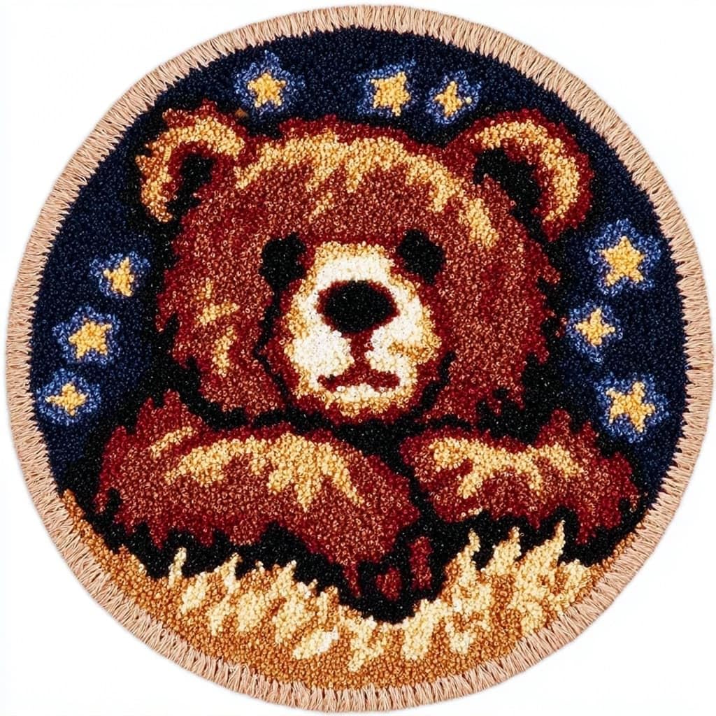 AMBATTERY Latch Hook Rug Kit Latch Hook Kits,Animal Bear