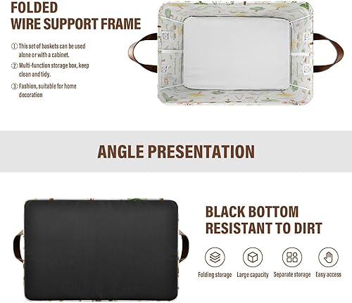 Miniatura 4 de Playground Playtime Green Foldable Baskets Large Storage Boxes with Handles Organizing Clothing Jeans Books for Home Office,Closet Clothes Organizer