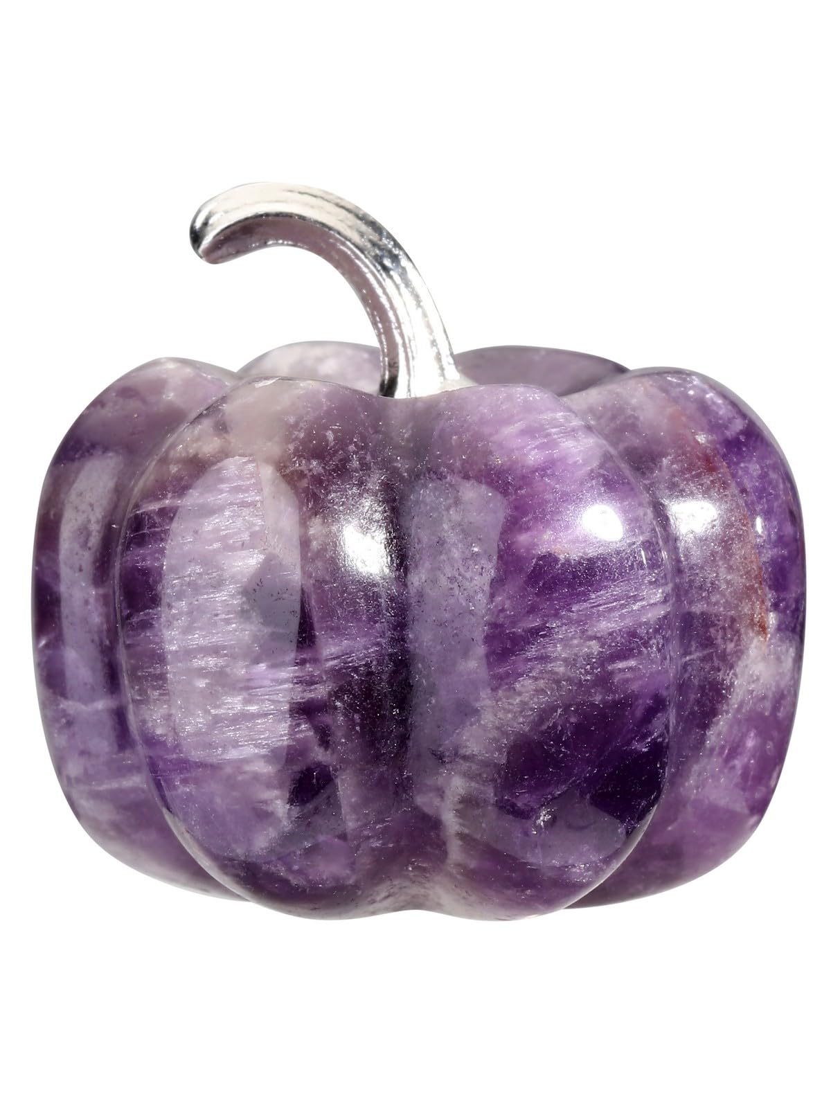 JSDDE Amethyst Crystal Pumpkin Figurine, Hand Carved Gemstone Pumpkin Statue Art Collectible Ornaments, 1.2” Crystals Pumpkins for Men Women Thanksgiving Gift — image 1