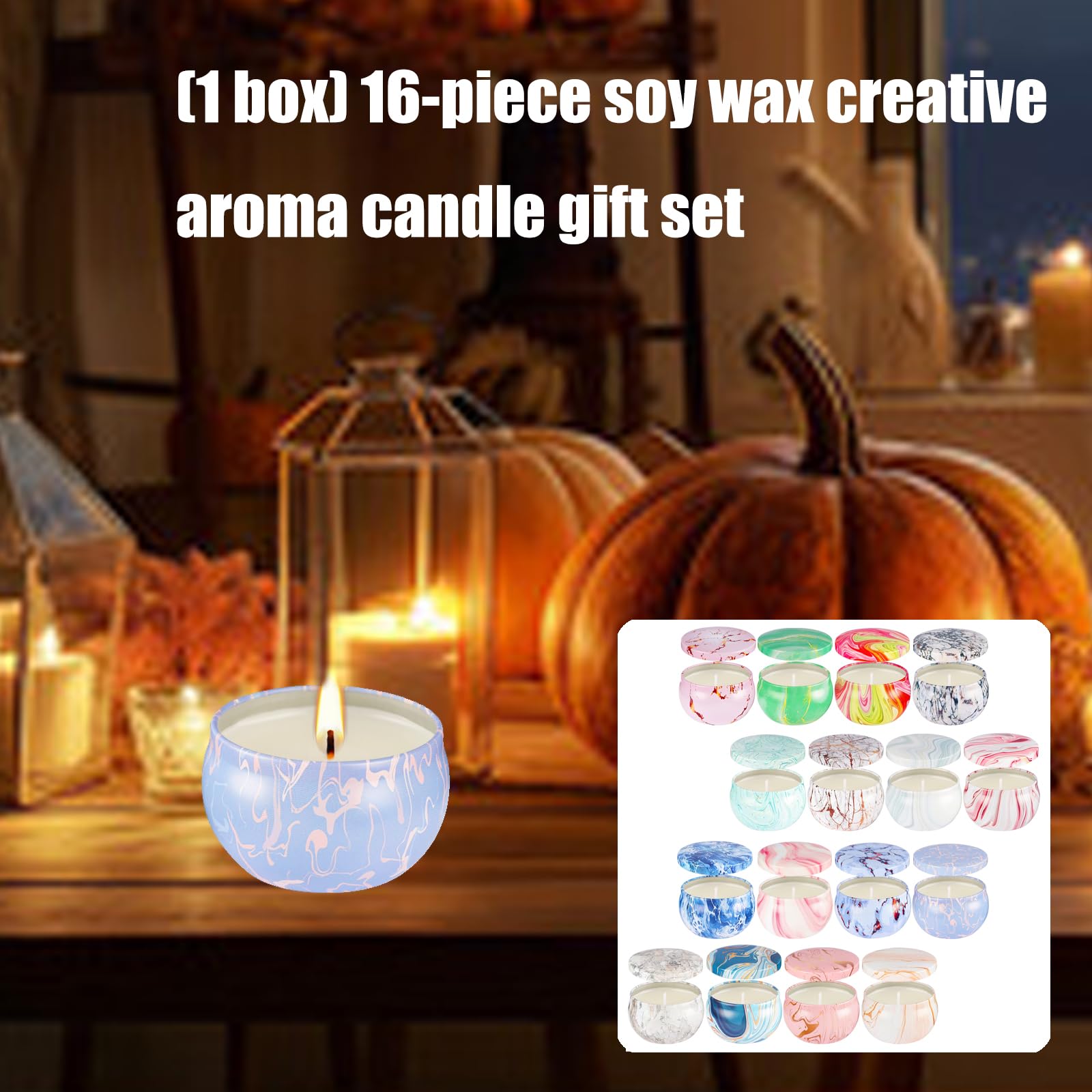 Paquete de 16 velas aromáticas, velas de aromaterapia, ceras de soja, tarro de cristal, velas, regalo de San Valentín, aniversario, calcetines