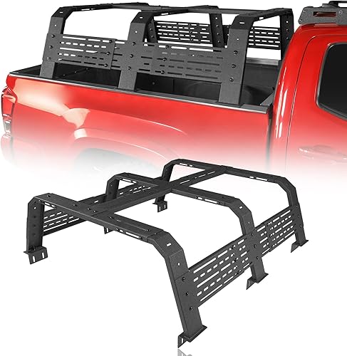 Hooke Road Estante de cama de 18.8 pulgadas de alto para camiones de tamaño completo con rieles de cama, compatible con Toyota 07-23 Tundra y 05-25