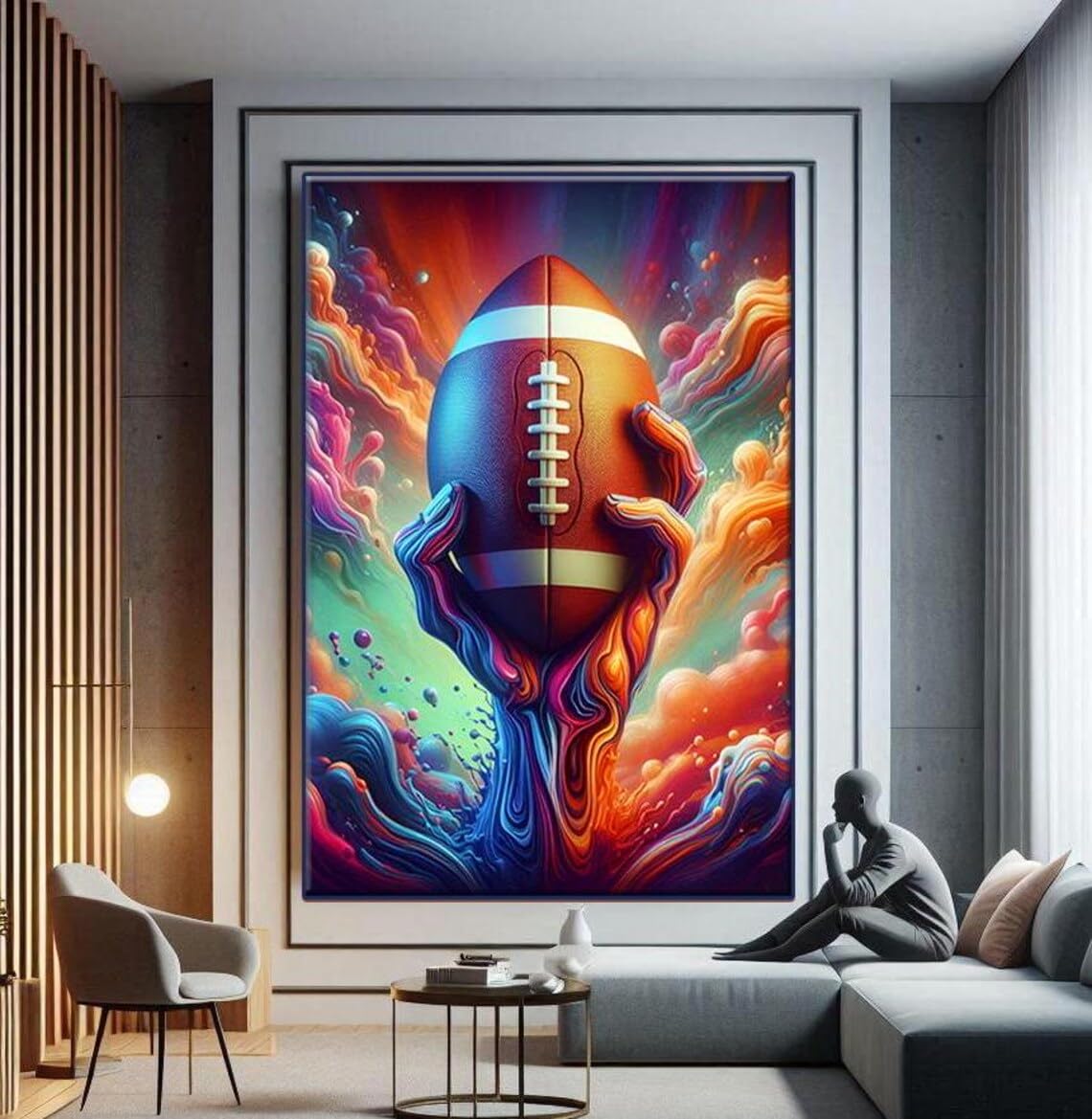 YUSUZHU Lienzo motivacional de fútbol, arte mural, decoración de sala de juegos, pósteres e impresiones de imágenes deportivas, entrenador de fútbol (40 x 60 cm/marco interior)