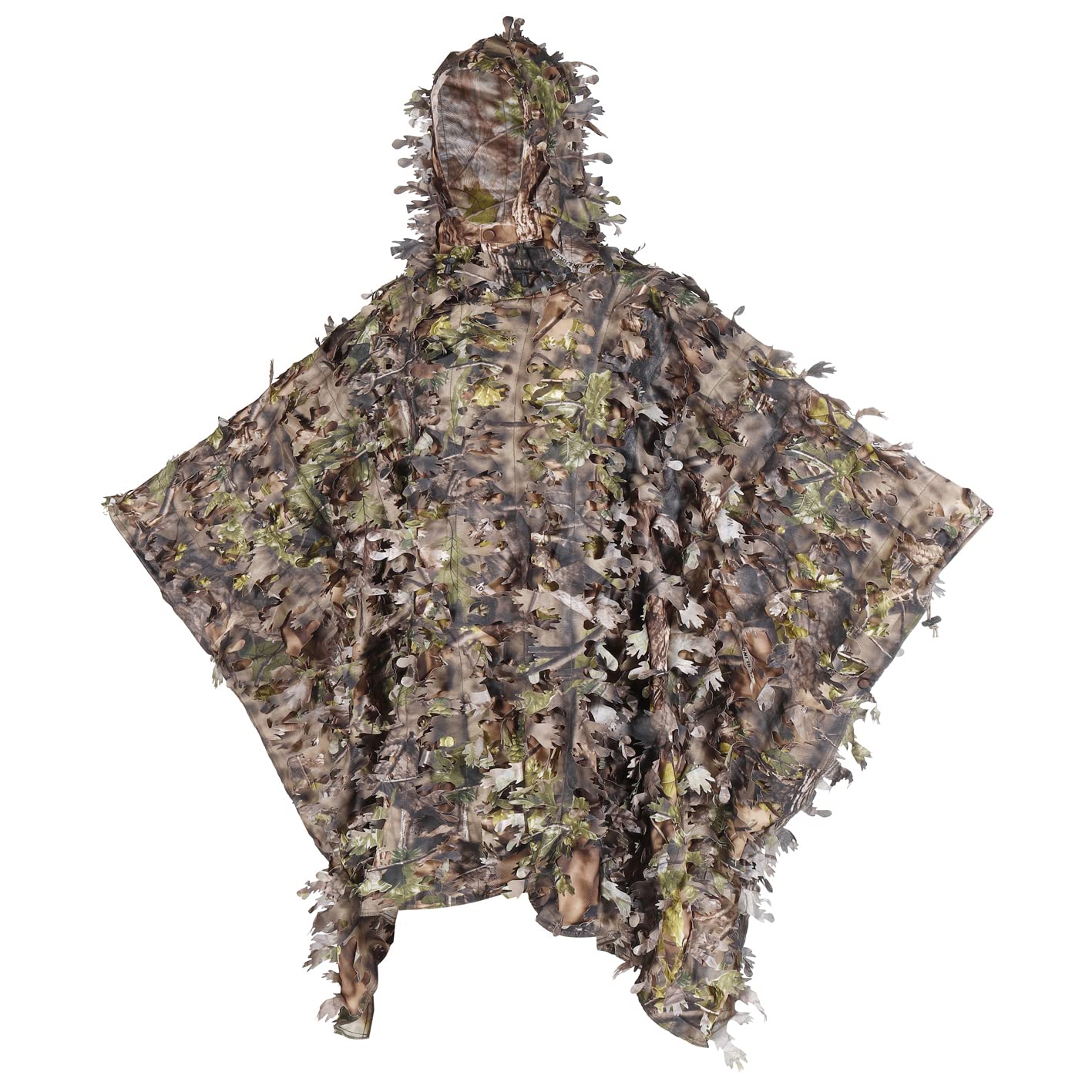 AUSCAMOTEK 3D Leafy Poncho Ghillie Suit Camouflage Cloak Cape for Deer Turkey Hunting