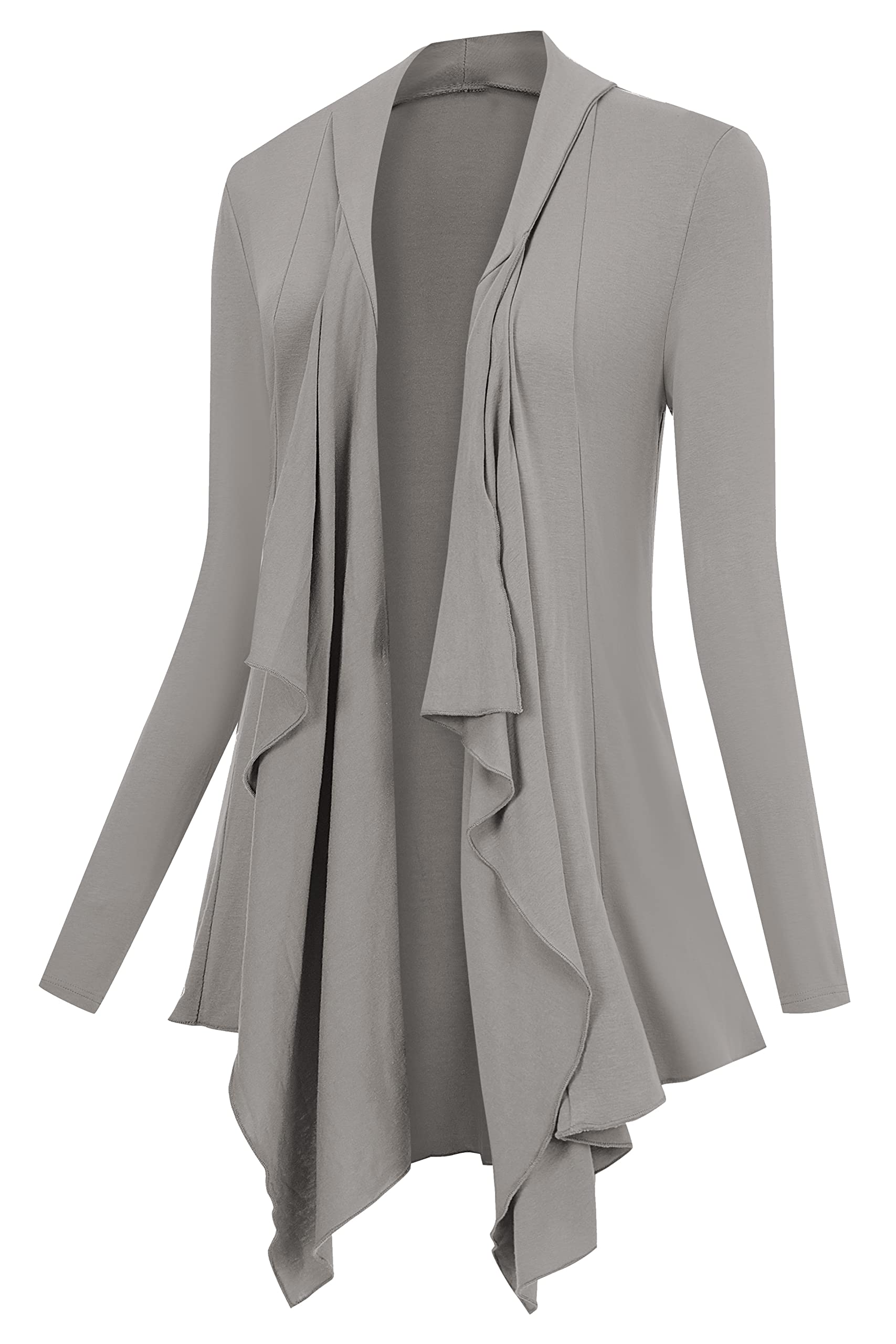 EXCHIC Women’s Open Front Draped Cardigan Long Sleeve Lightweight