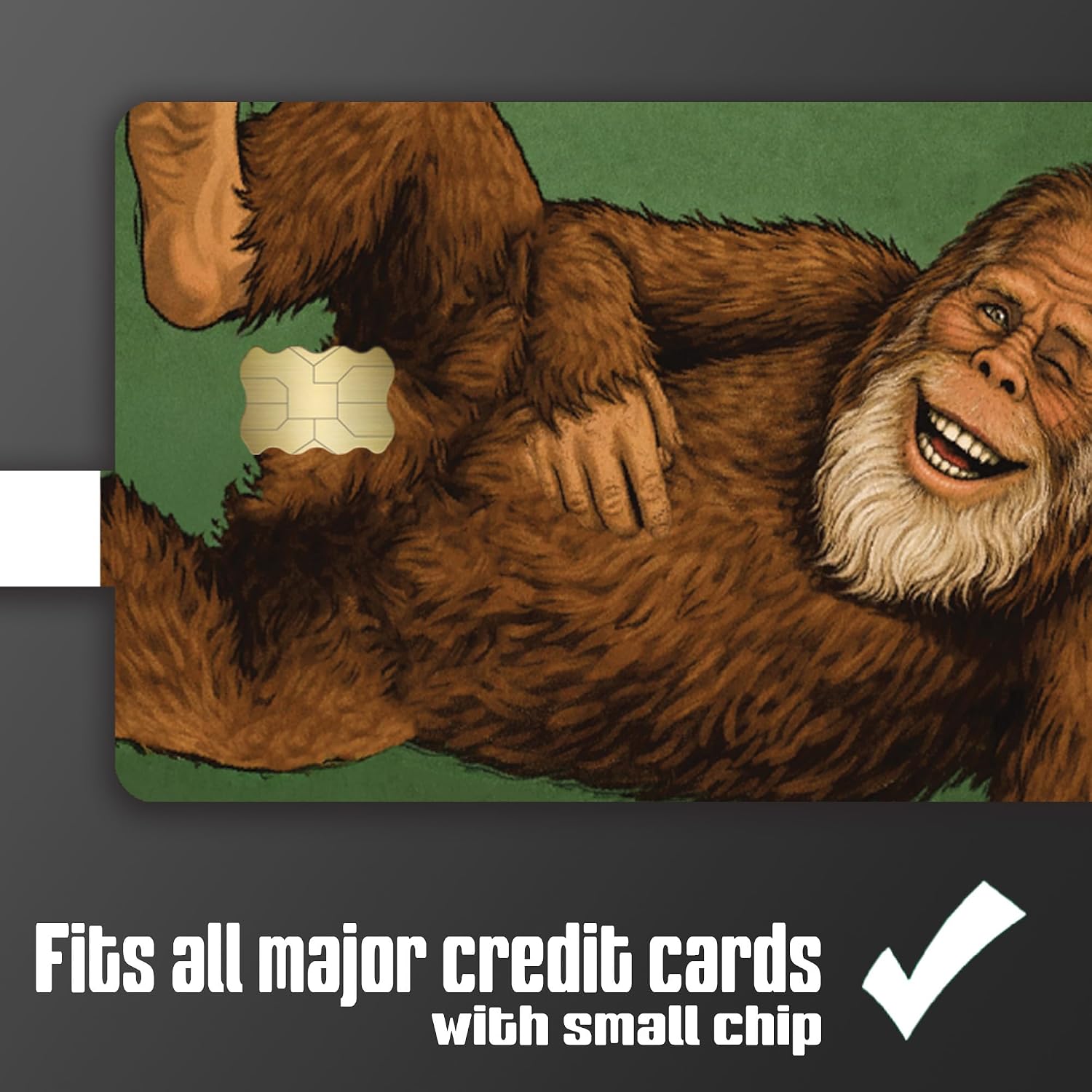 Funny Laid Back Bigfoot Credit Card Skin Sticker Cover Decal Wrap 2-Pack – Relaxing Sasquatch Wallet Design image 3