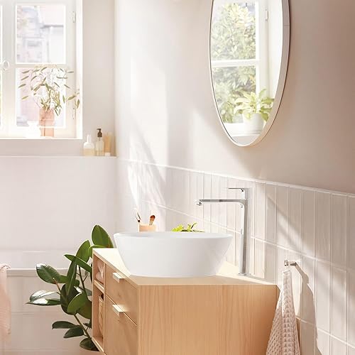 Miniatura 6 de Hansgrohe Rebris S 72524001 - Grifo de lavabo de baño contemporáneo con 1 manija y 1 orificio de 12 pulgadas de alto, cromado, 72524001