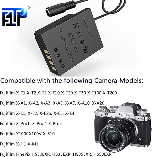 Miniatura 2 de F1TP CP126 Adaptador de corriente USB-C CP-W126 Cargador de acoplador CC, adaptador de batería externa para Fujifilm X-Pro2 X-Pro3 X-E2 X-E2S X-E3