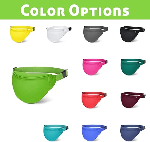 Miniatura 7 de MISSMOON - Riñonera ajustable con 2 cremalleras para viajes, deportes, correr, senderismo, caminar, ciclismo, cintura, riñonera para hombres