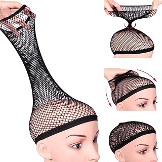 Dreamlover Black Mesh Wig Caps for Women - Breathable Lace Front Wig Caps for Long Thick Hair, 2 Pack