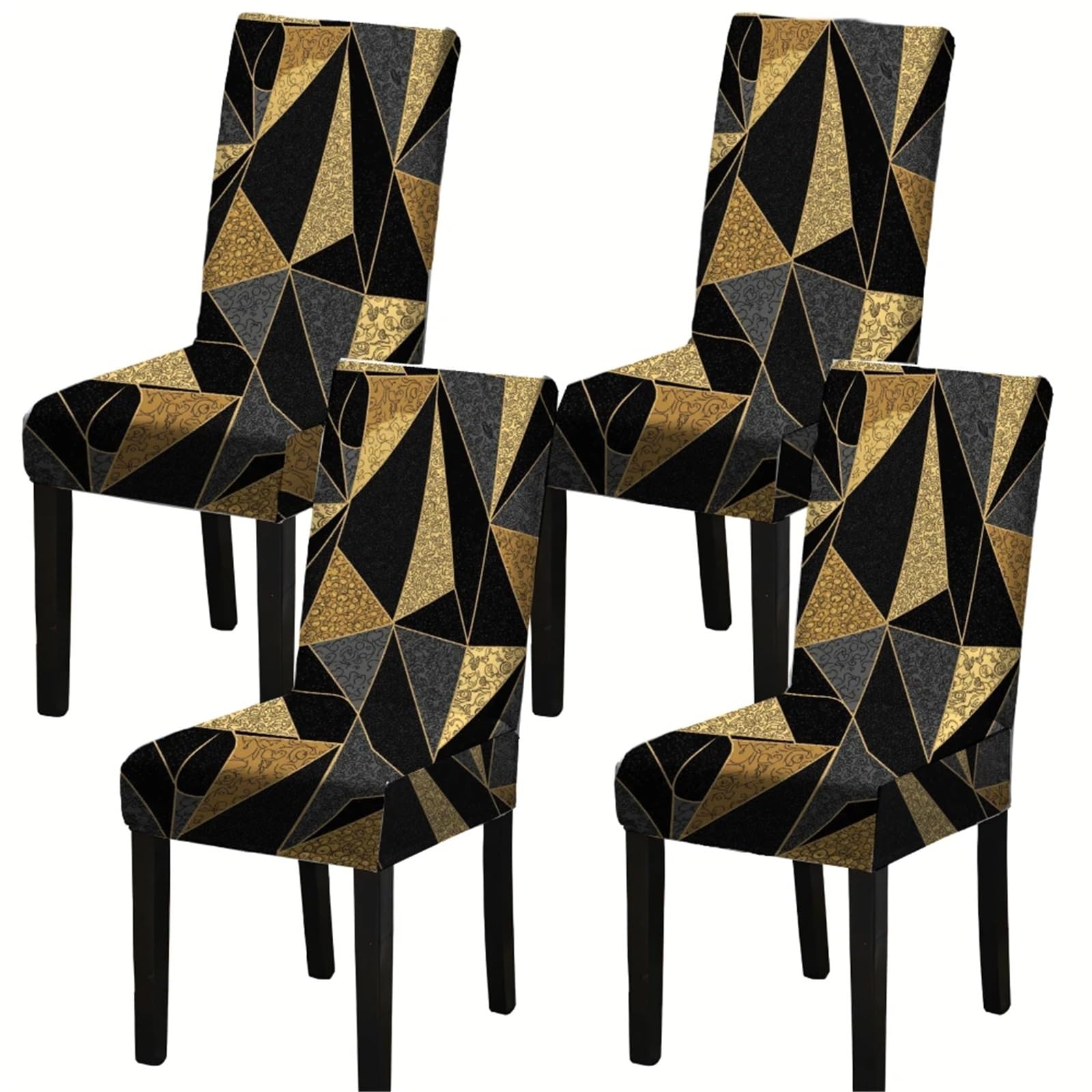 GCYEIDMA Printed Chair Covers Stretchy Printed Chair Covers Stretchable Kitchen Machine Washable Furniture Protectors For Party Hotel(4PCS)