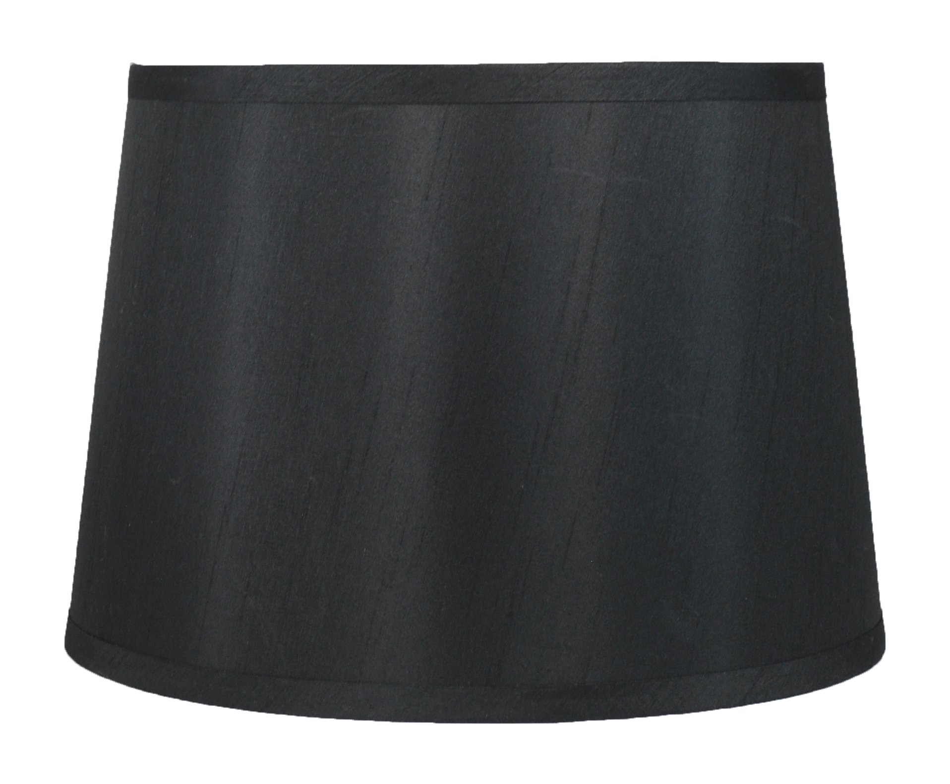 Urbanest French Drum Lampshade, Faux Silk, 12-inch by 14-inch by 10-inch, Black, Spider Fitter