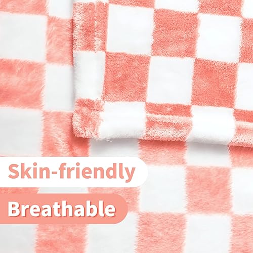 Miniatura 7 de FY FIBER HOUSE Manta de franela de forro polar a cuadros, suave y acogedora con estampado de cuadrícula de ajedrez con patrón de ajedrez para cama,