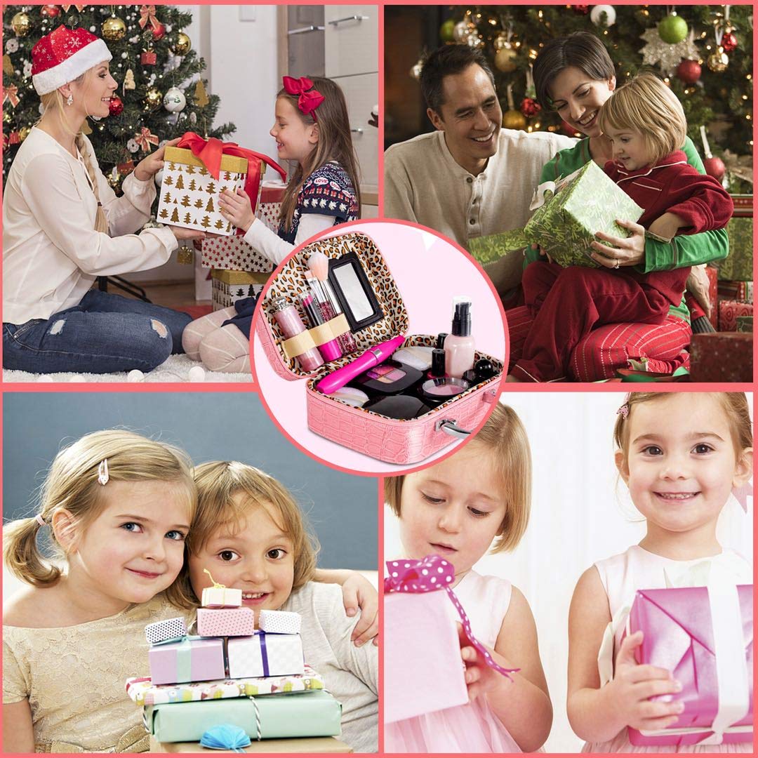 STAY GENT Fake Maquillaje Niñas Set para Chicas, Fake Maquillaje Kit con para Cosmético Bolsa para Niño Papel Toca, Chica Juguetes Regalo para Cumpleaños, Navidad (No Real Maquillaje)