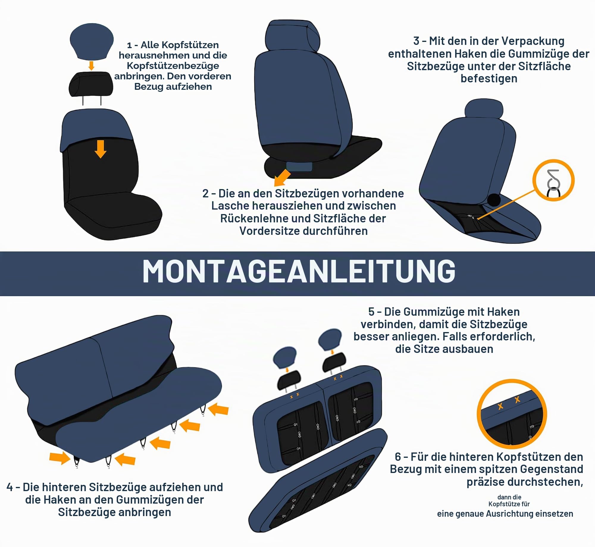 Auto Accessori Lupex - Sitzbezüge für Autositz, kompatibel Autositzbezüge für KA, schwarz dunkelgrau, Made in Italy, Set Sitzbezüge für Vorder- und Rücksitze, Polyester-Gewebe, Auto-Innenbezüge