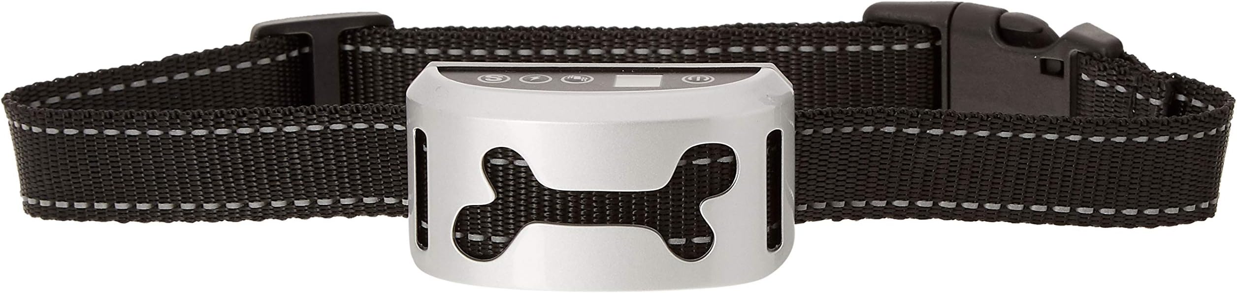 Yrvana Bark Collar Controls Dog Barking Behavior Sonic Repellent Vibration Shock Training Deterrent Fits All Dogs Neck Sizes Silver