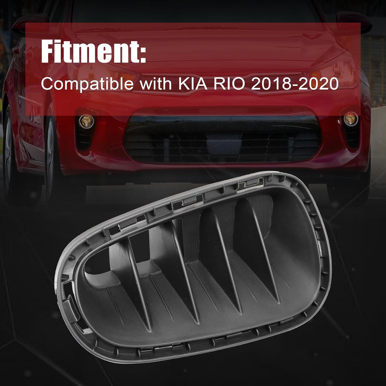 FZJDSD Fog Light Cover RIGHT Passenger Side 86524H9000 Compatible with KIA RIO 2018-2020 Front Bumper Fog Lamp Cap Cover