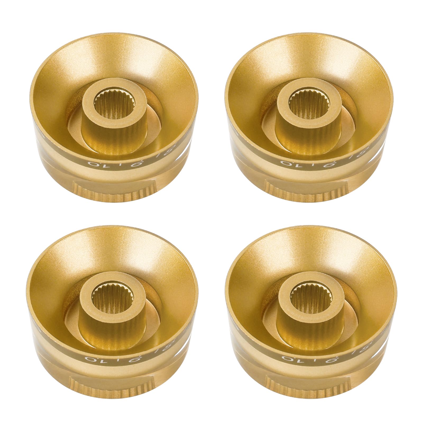Banworks '60s Guitar Control Knobs 24-Spline Imperial Knobs 2 Tone and 2 Volume 6mm (15/64") Knobs Speed Knobs Top Hat for Gibson Les Paul SG Electric Guitars Pack of 4 JT/XN-08 Golden - Image 4