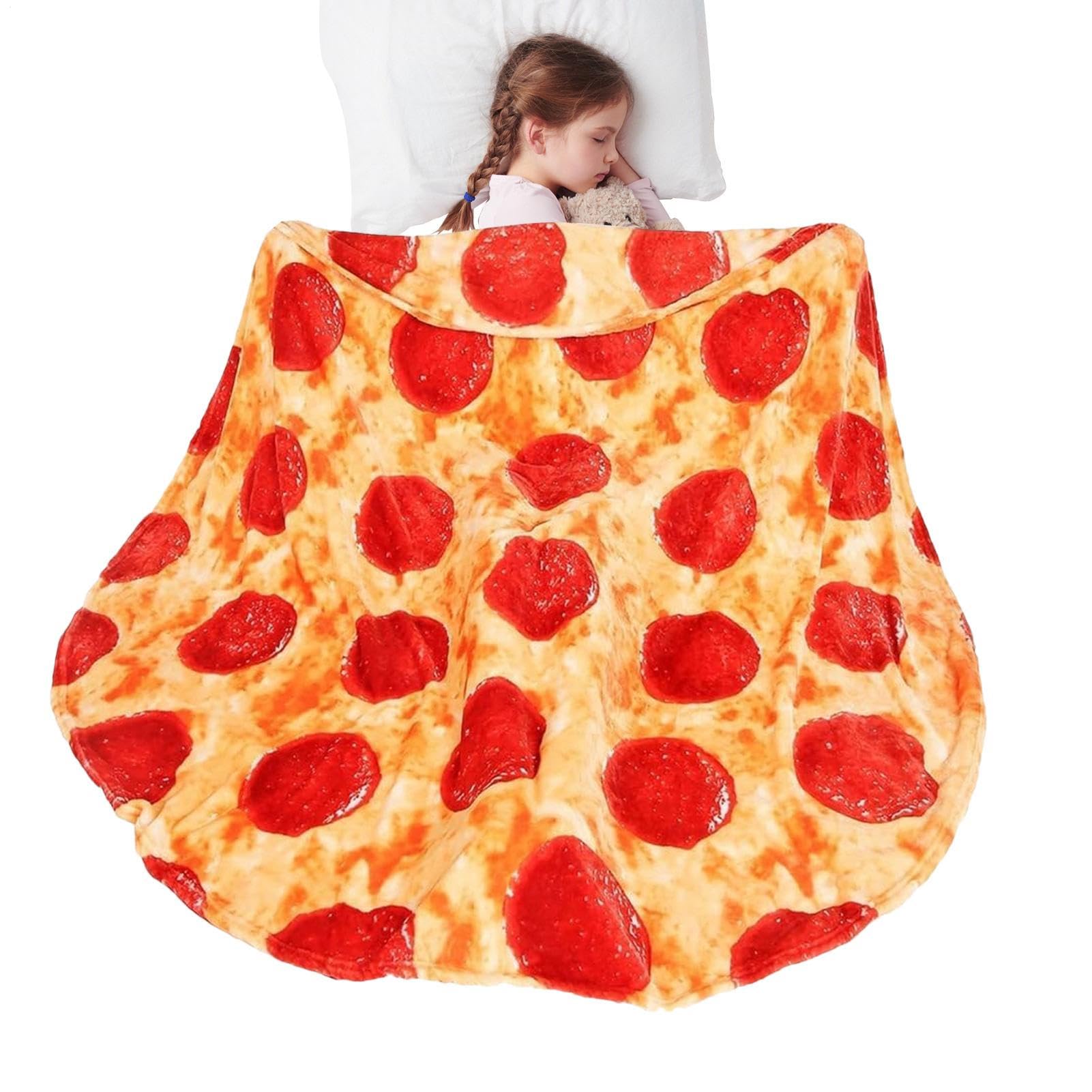 Couverture pizza amusante pour soirées cinéma et moments de détente sur le canapé