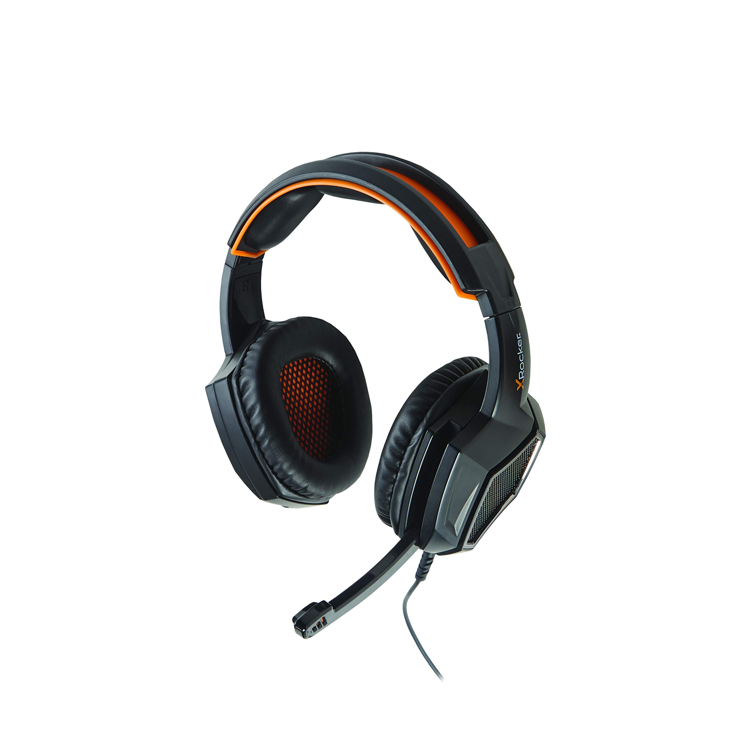 X Rocker Video Gaming Headset, Over Ear Headphones with Microphone, Stero Audio for Gamers and Streamers, Black/Orange