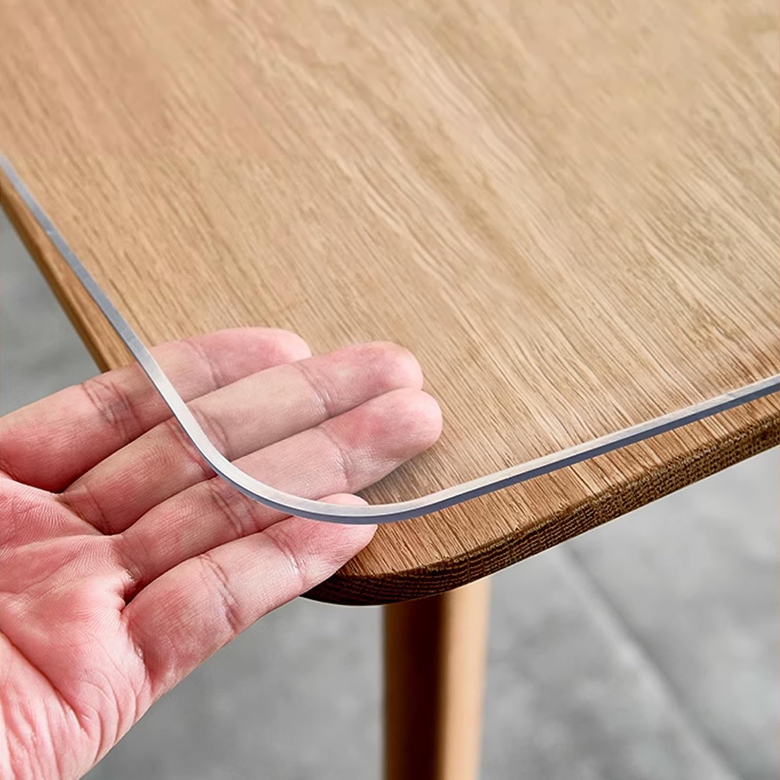 QBYRSSS Transparent Glass Tablecloth Soft PVC OilProof Table Protector Washable Coffee Table Cover with 1mm Crystal Plate (120x160cm/47x63in) Durable & Stylish Dining Essential
