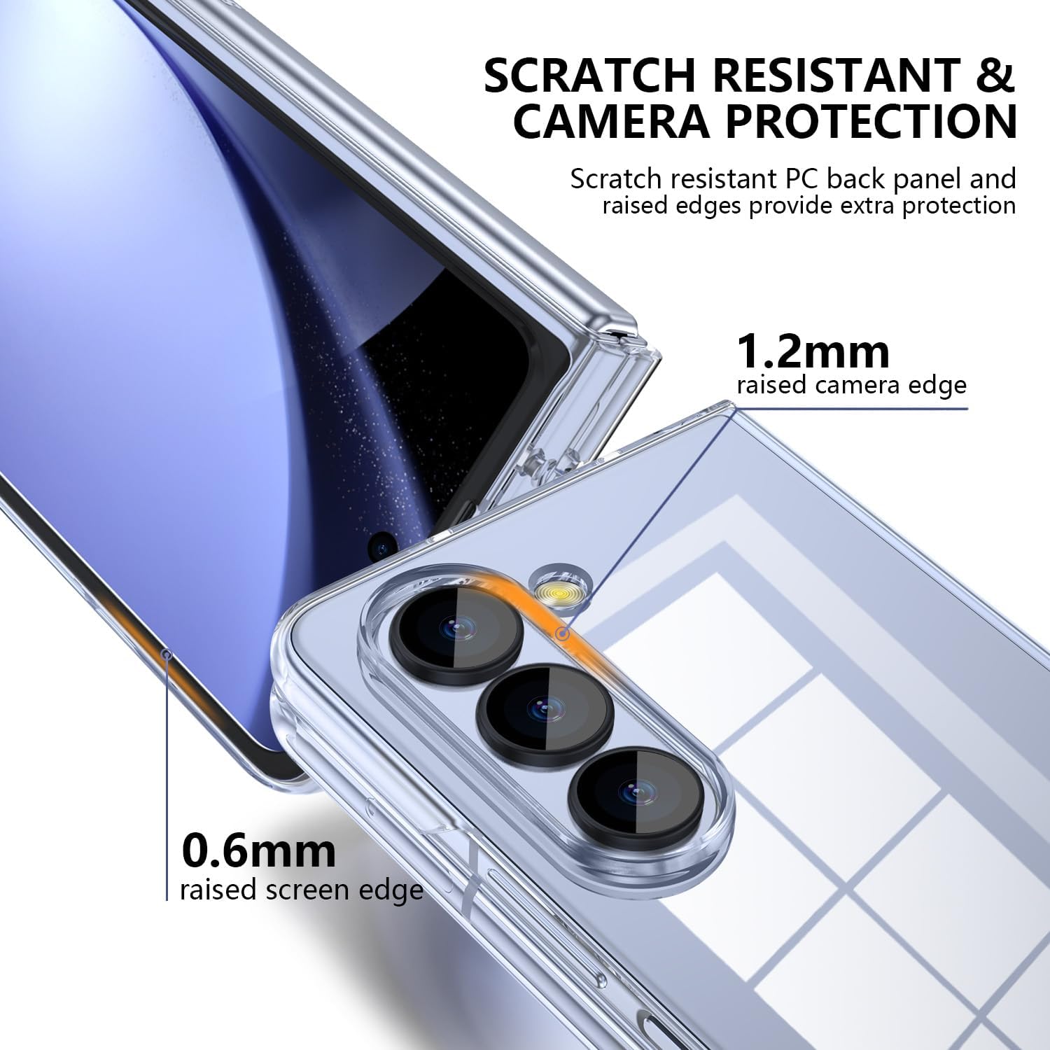 for Galaxy Z Fold 6 Case, Matte PC Case for Women Men Girls Boys Drop Protection Shockproof Slim Thin Cute Cover for Galaxy Z Fold 6, Clear 10.74