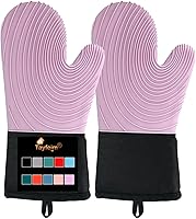 Vista 12 de Manoplas de horno de silicona, resistentes al calor, 500 °F, agarre duradero, antideslizante, manoplas de horno para cocina, resistentes al calor